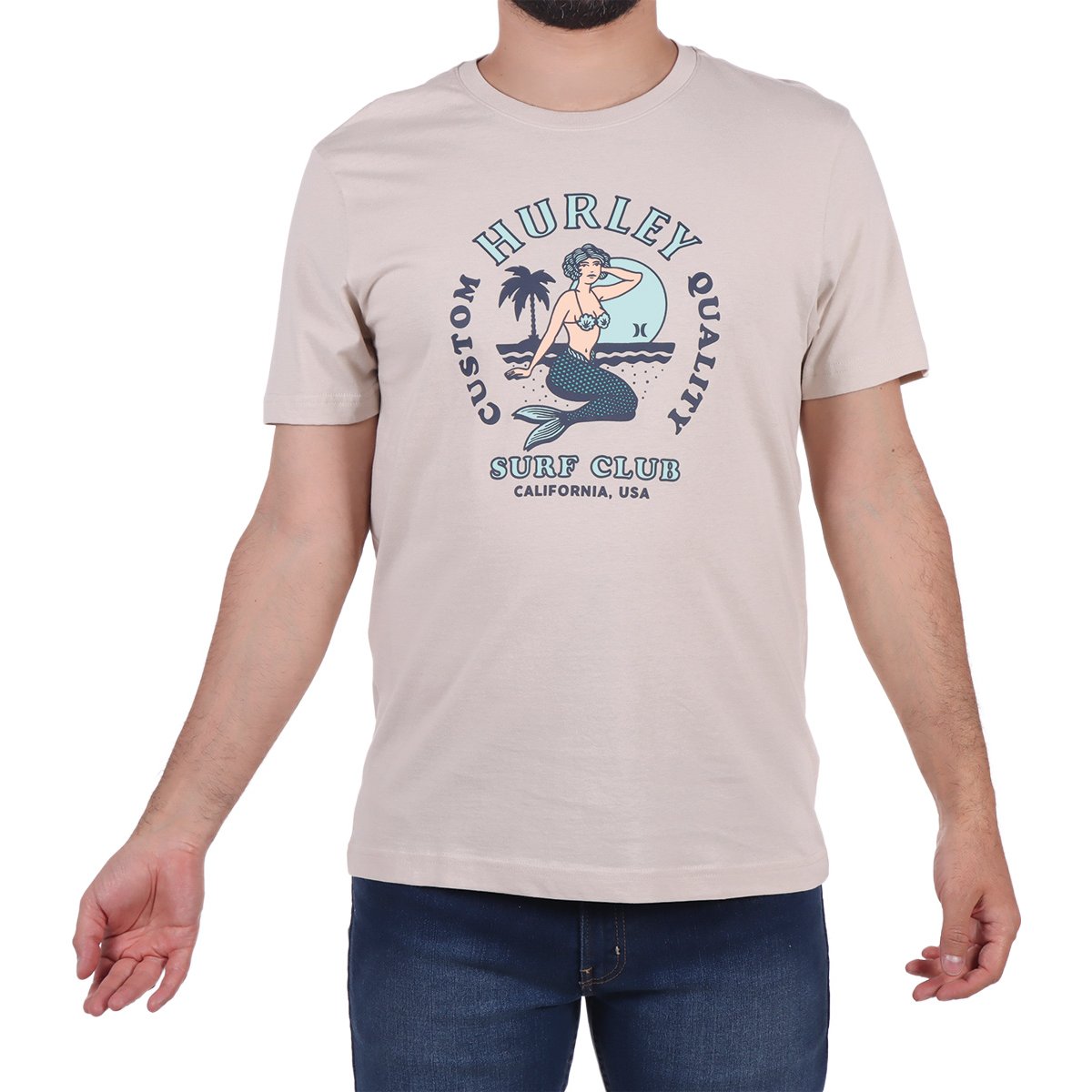 Playera Surf Club Manga Corta Estampada Hurley para Hombre