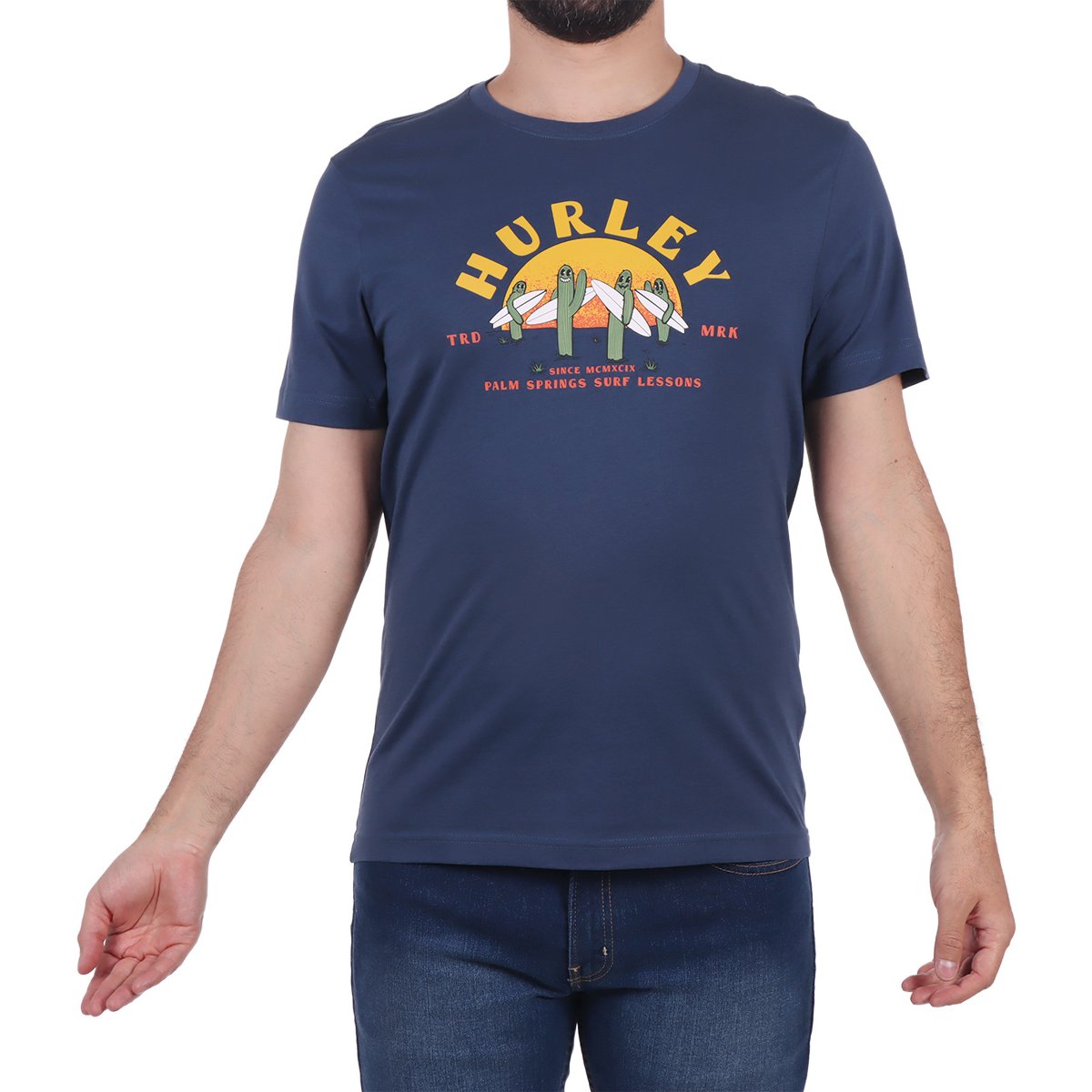 Playera Casual Logo y Gráfico Desierto Hurley para Hombre