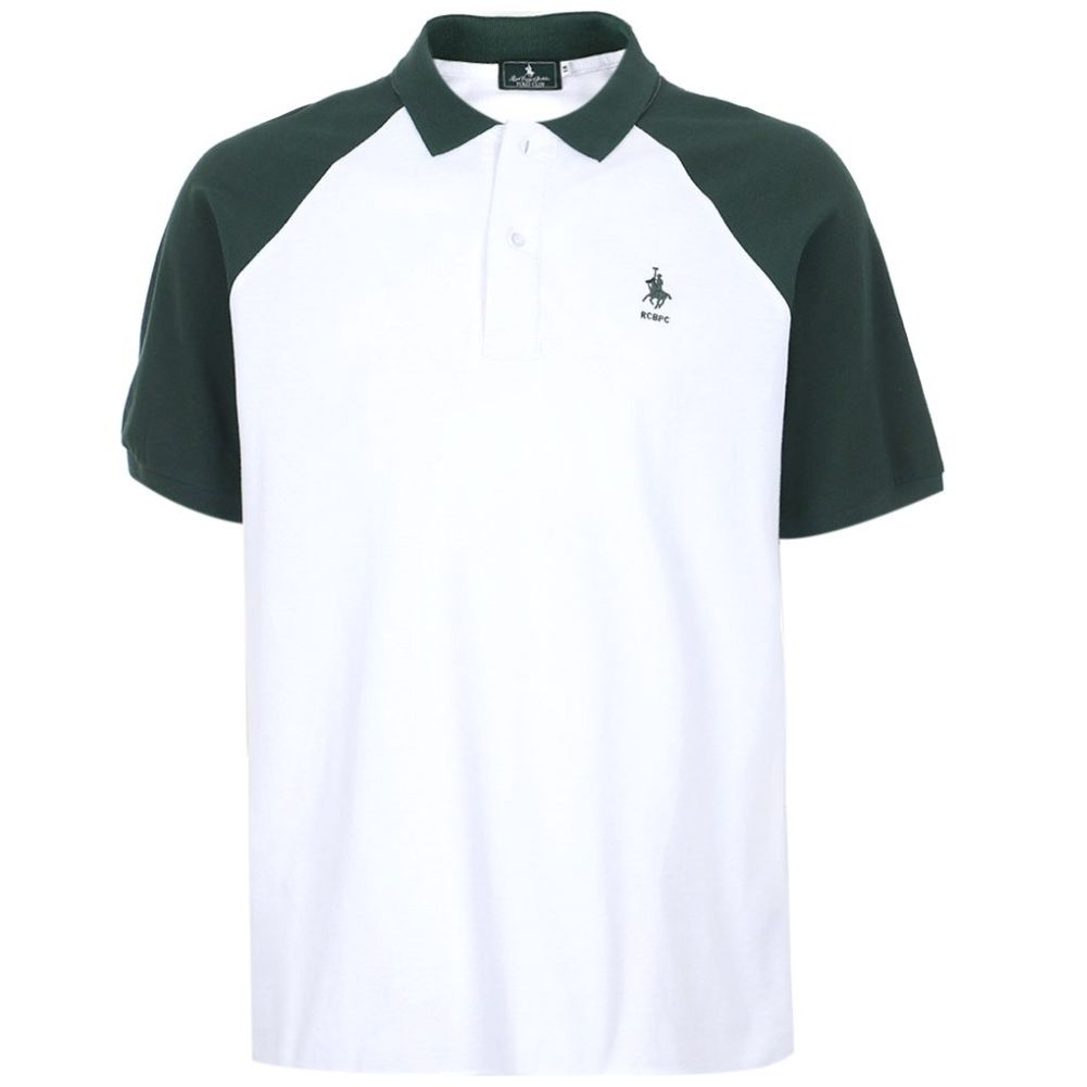 Playera Polo Manga Corta Contraste Polo Club Blanco Combinado para Hombre Plus
