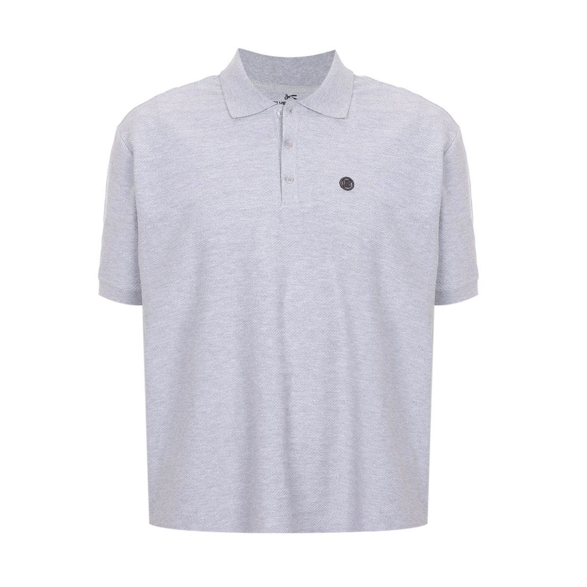 Playera Polo Silver Plate Black Gris Manga Corta para Hombre Plus