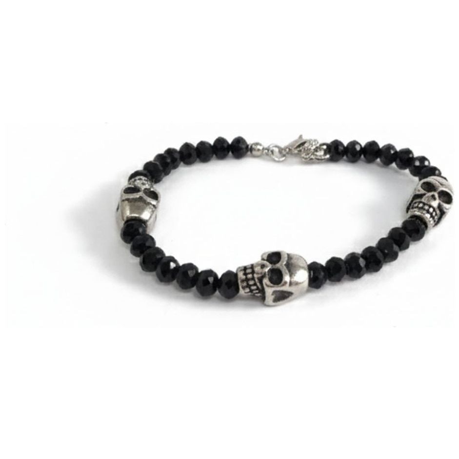 Pulsera Cristal Calavera Rolling Stone para Hombre