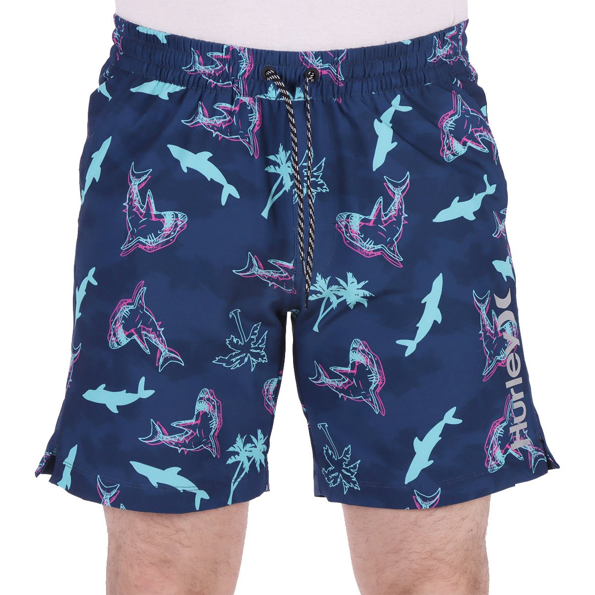 Traje de Baño Shark Tiburones Palmeras Hurley para Hombre