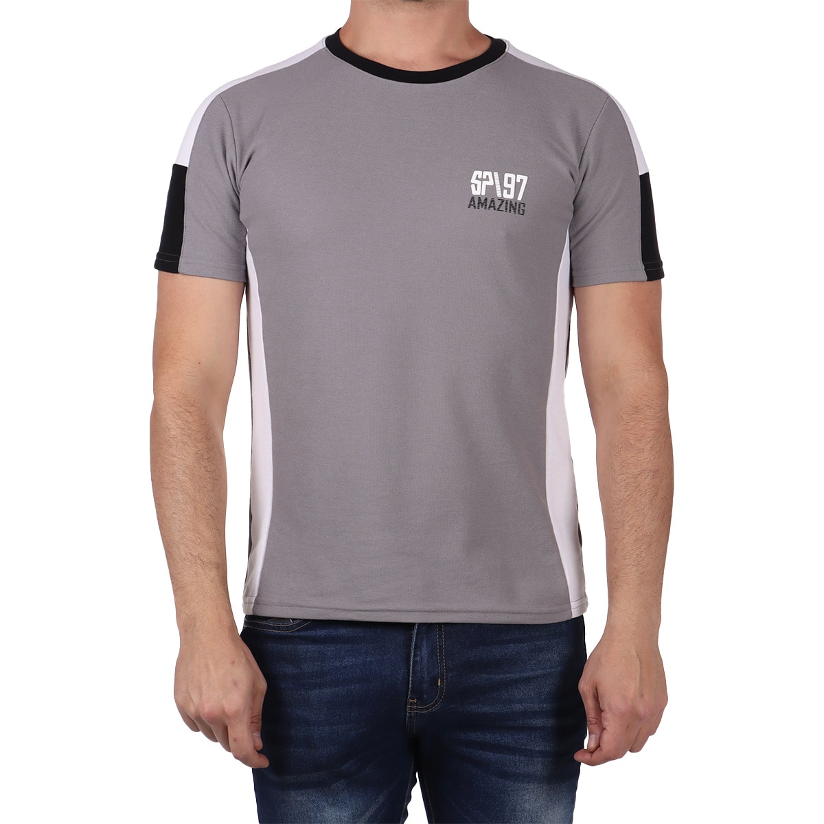 Playera Manga Corta Estampada Silver Plate Hombre