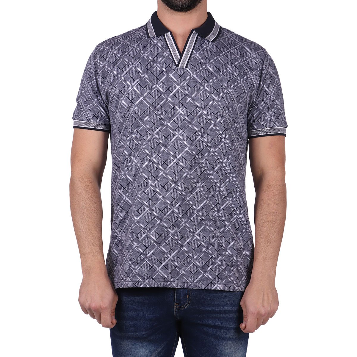Playera Polo Manga Corta Estampada American Fly Hombre