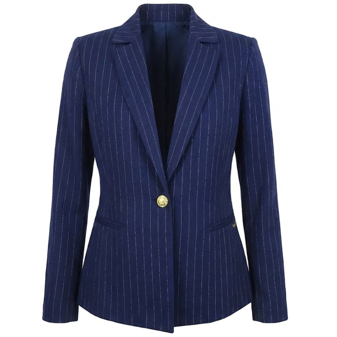 Saco de Rayas un Botón Chaps  para Mujer