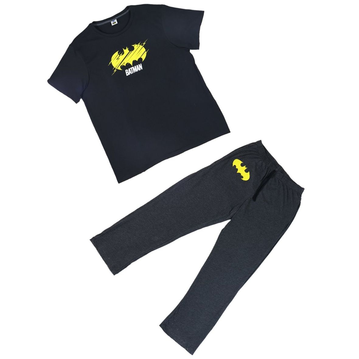 Pijama de Playera Manga Corta y Pantalón con Diseño Batman para Hombre