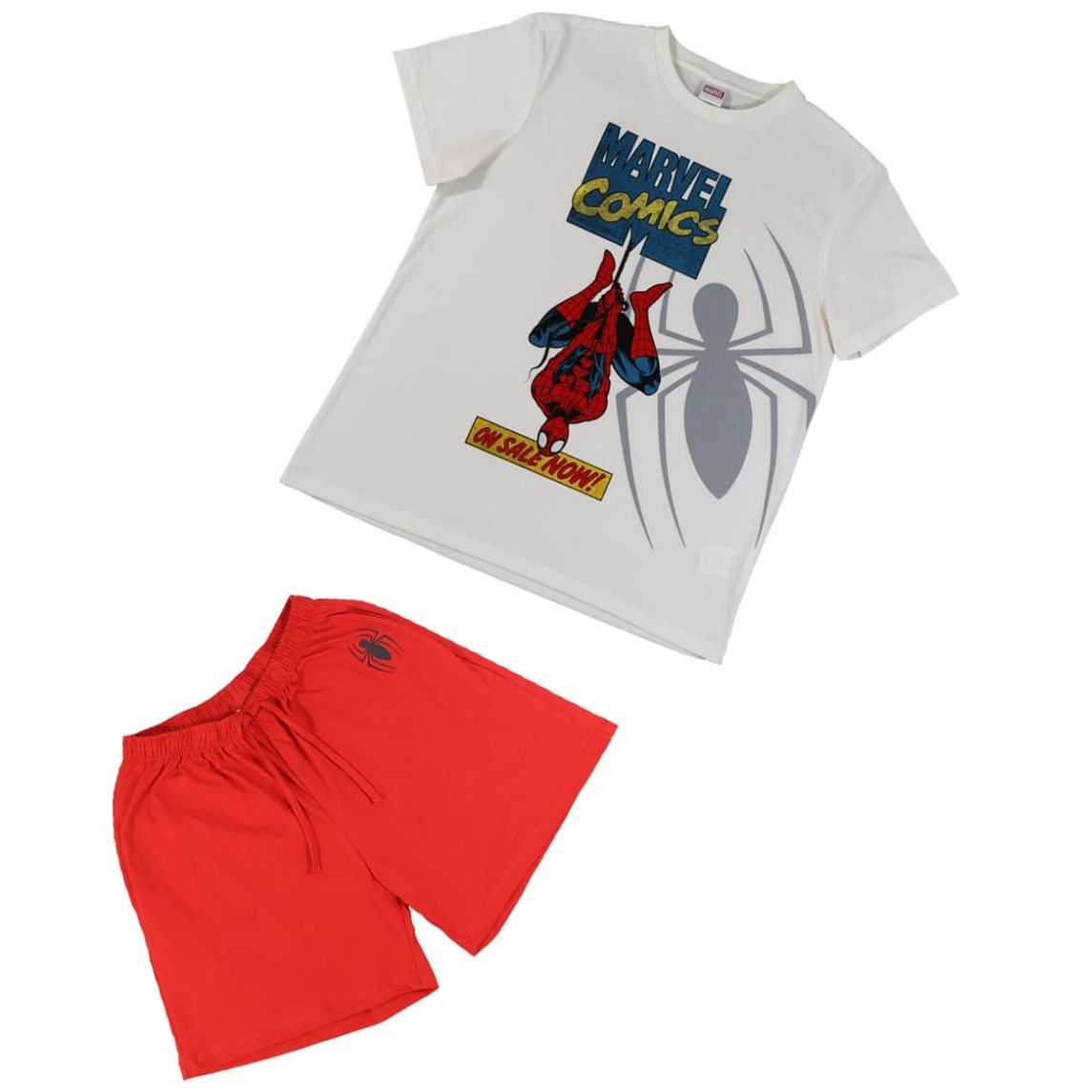 Pijama de Playera Manga Corta y Short con Diseño Spiderman para Hombre
