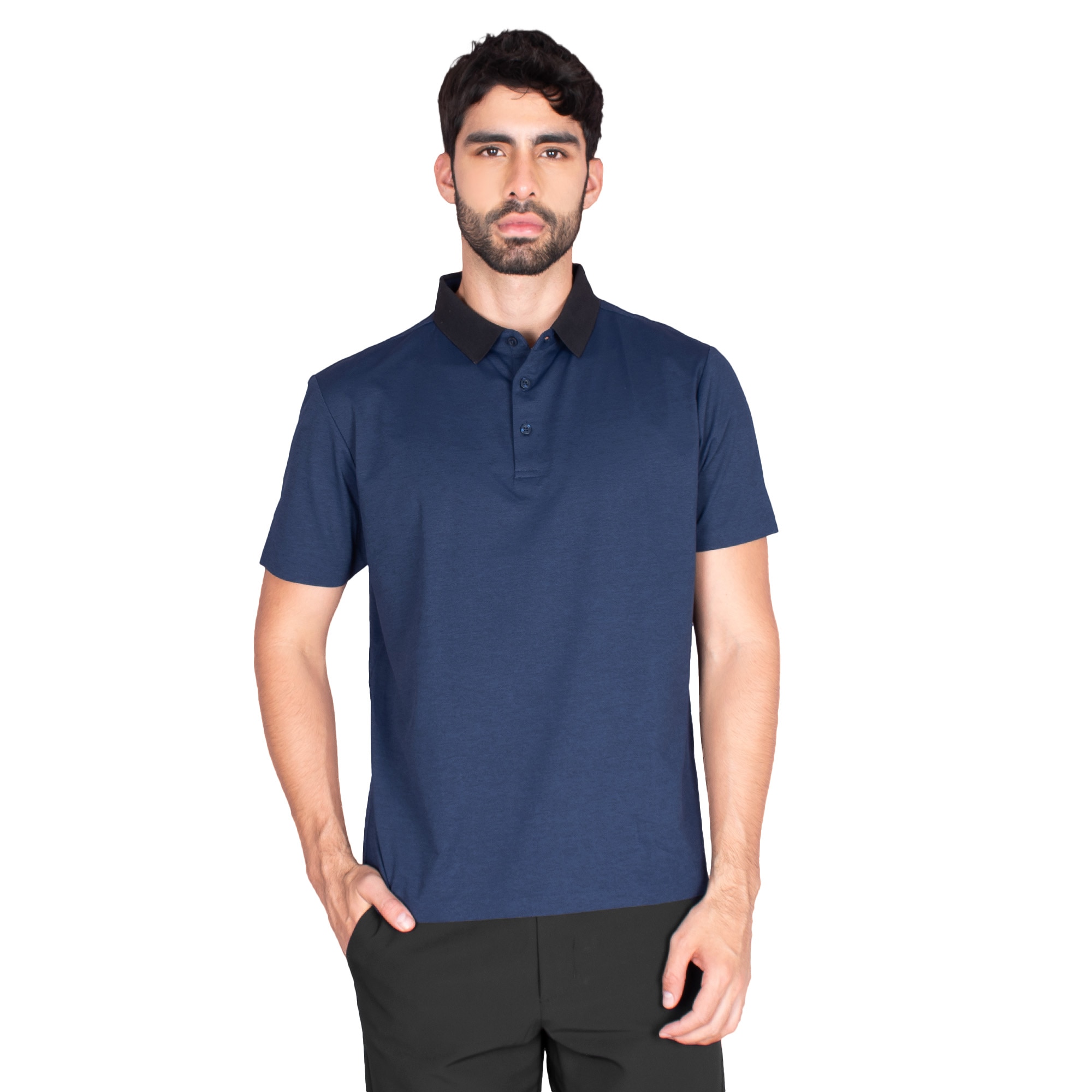Playera Polo Manga Corta Generra con Cuello a Contraste para Hombre