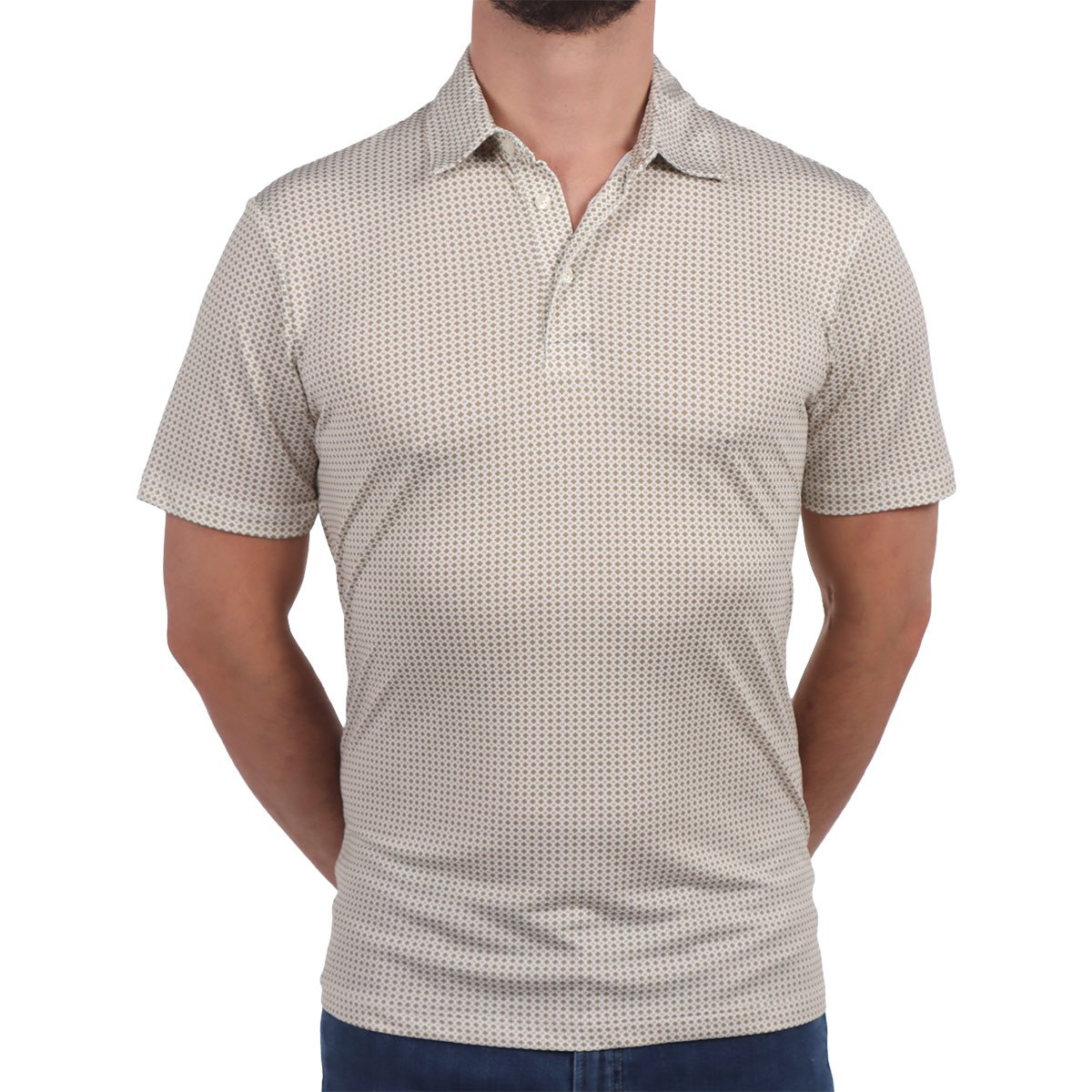 Polo Estampado Retro Manga Corta Bruno Magnani para Hombre
