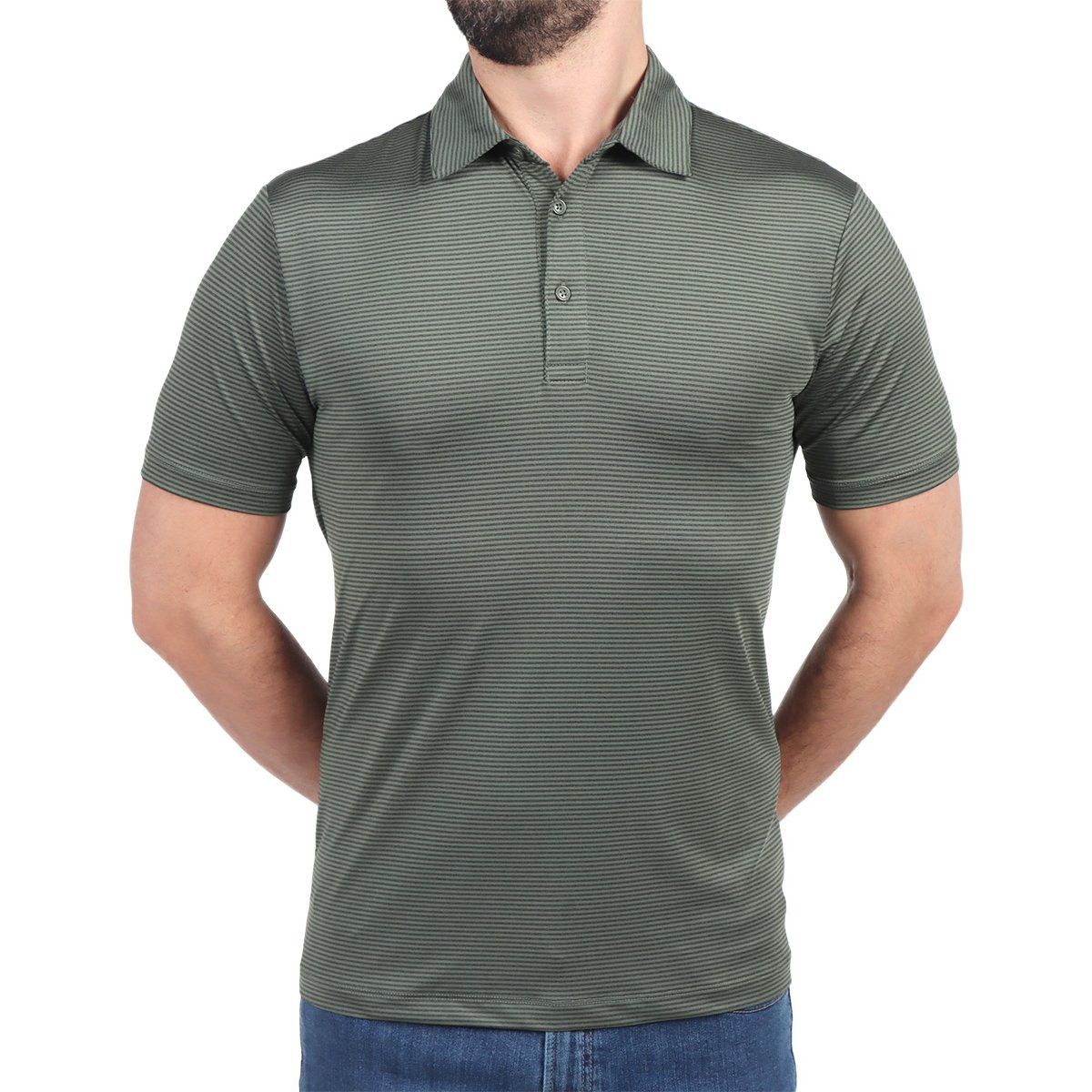 Polo Rayas Manga Corta Casual de Bruno Magnani para Hombre