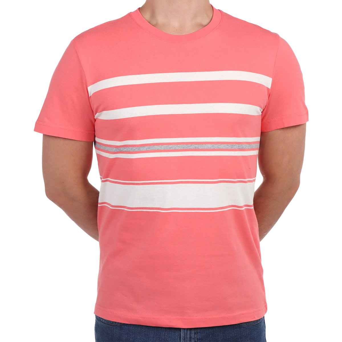 Playera Rayas Manga Corta de Bruno Magnani para Hombre