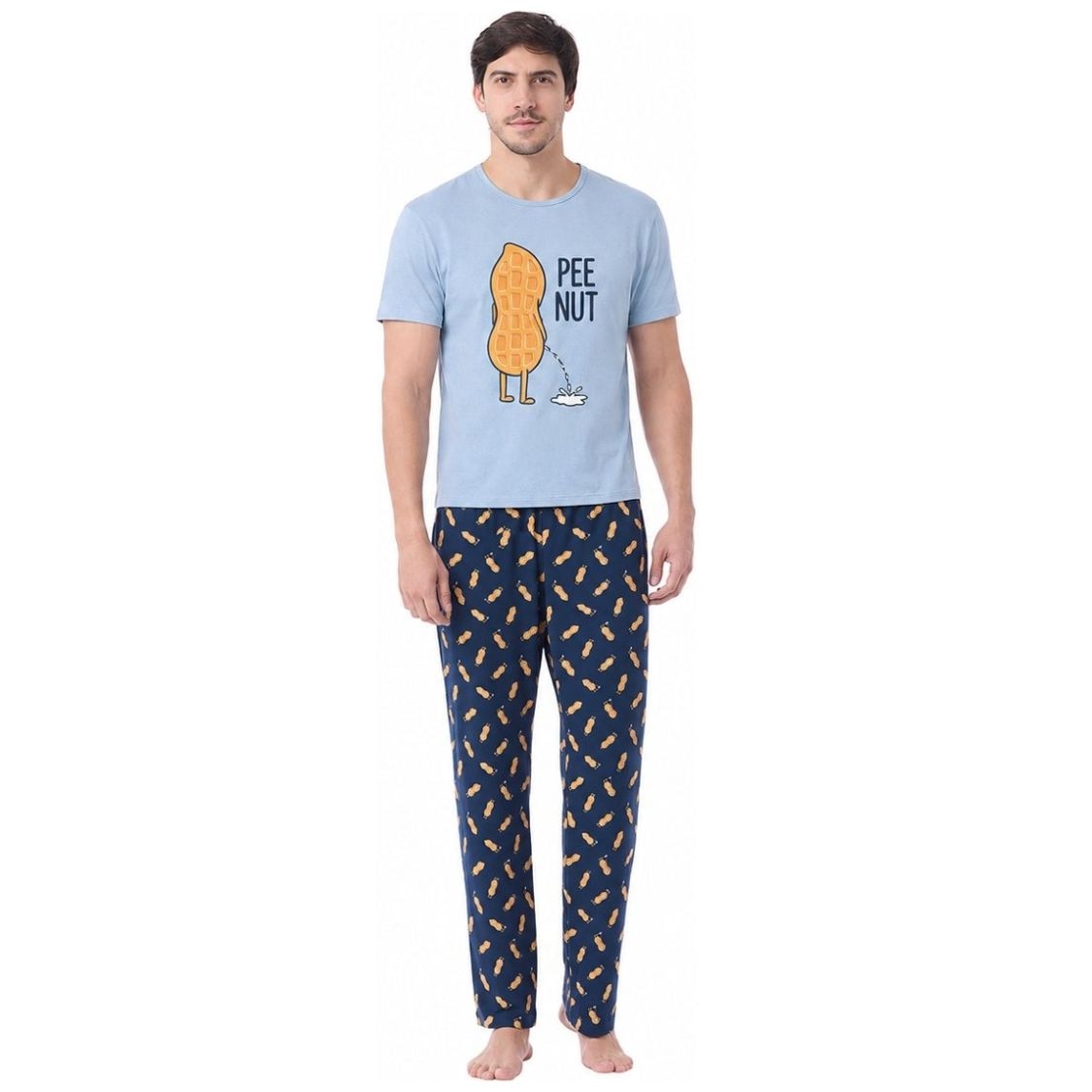 Pijama de Playera Manga Corta y Pantalón con Diseño Tops & Bottoms para Hombre