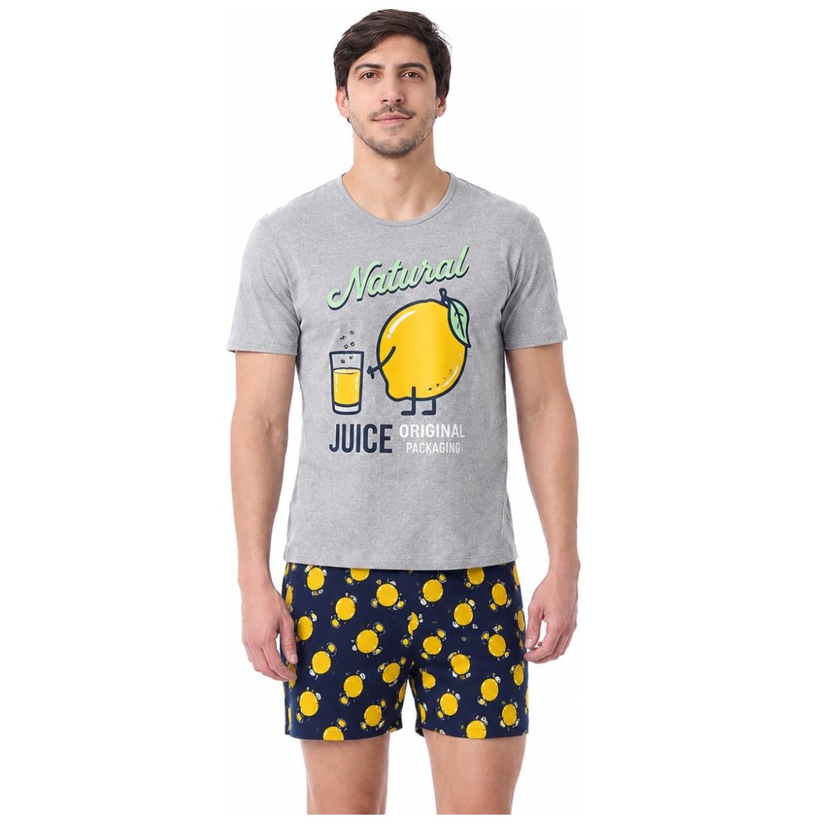 Pijama de Playera Manga Corta y Short con Diseño Tops & Bottoms para Hombre