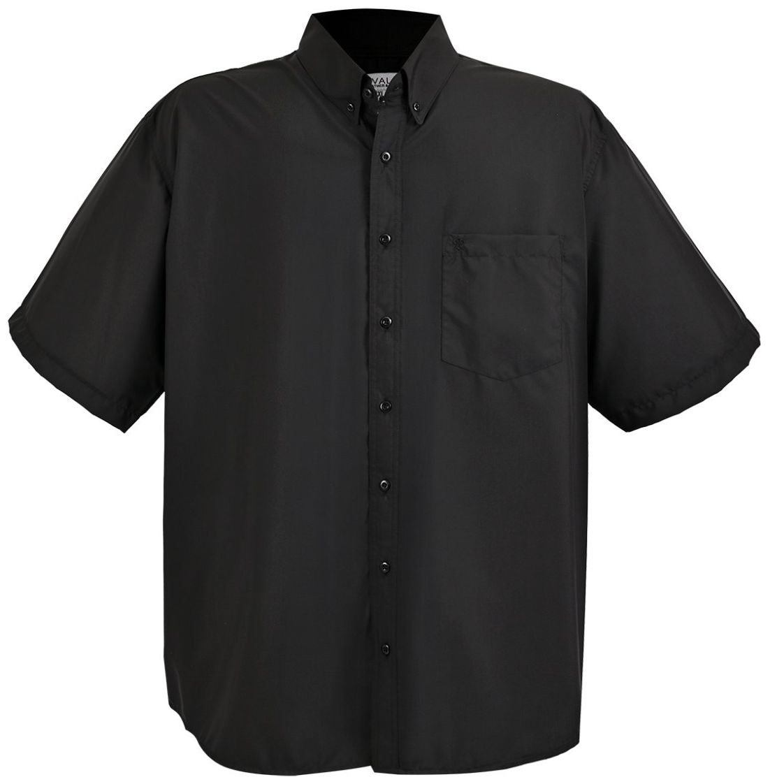 Camisa Lisa Negra Cavalatti Manga Corta para Hombre Plus