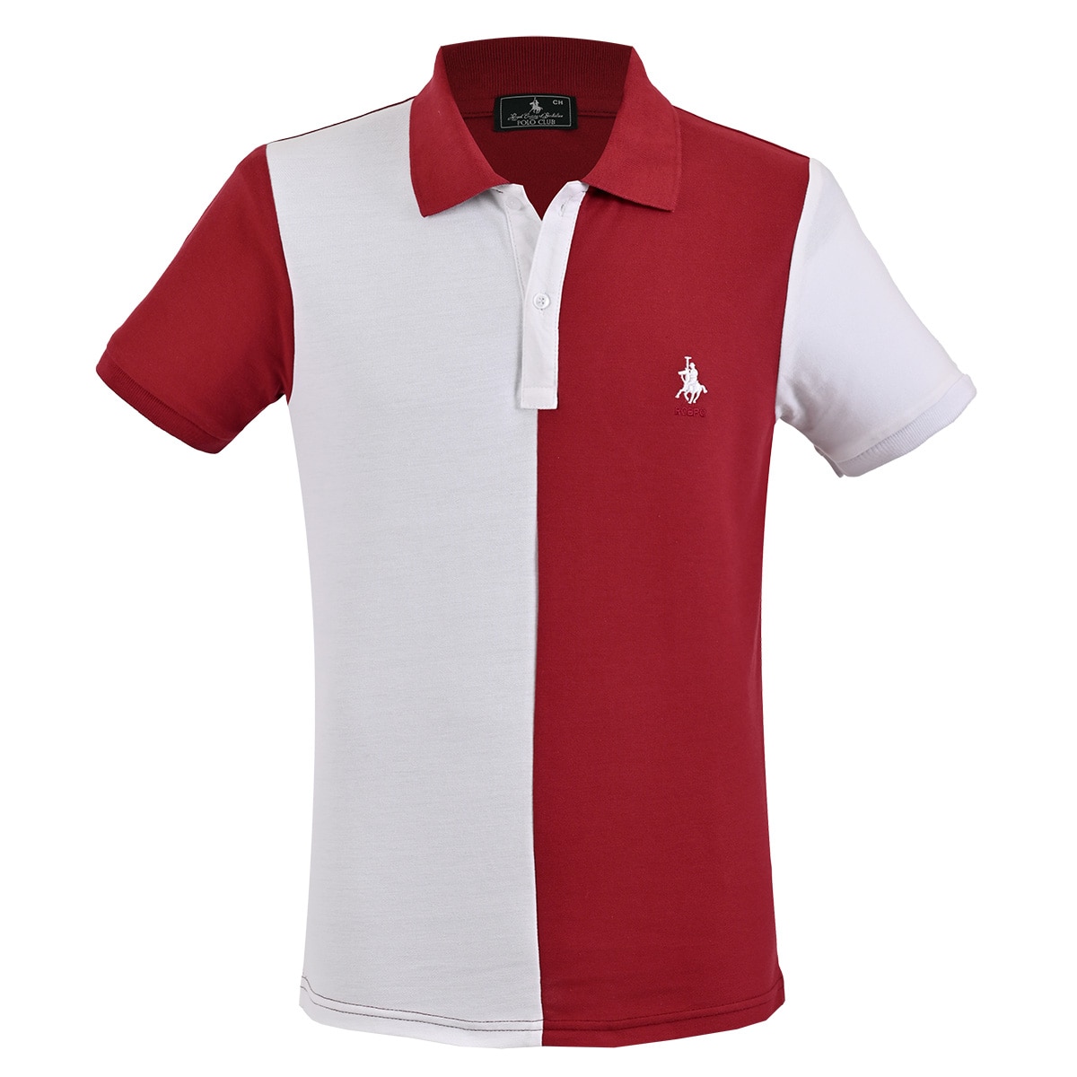 Playera Polo Manga Corta con Diseño Bloques Polo Club para Hombre