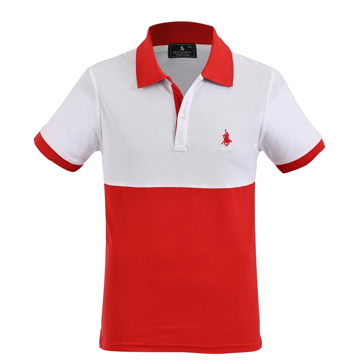 Playera Polo Manga Corta con Diseño Bloques Polo Club para Hombre