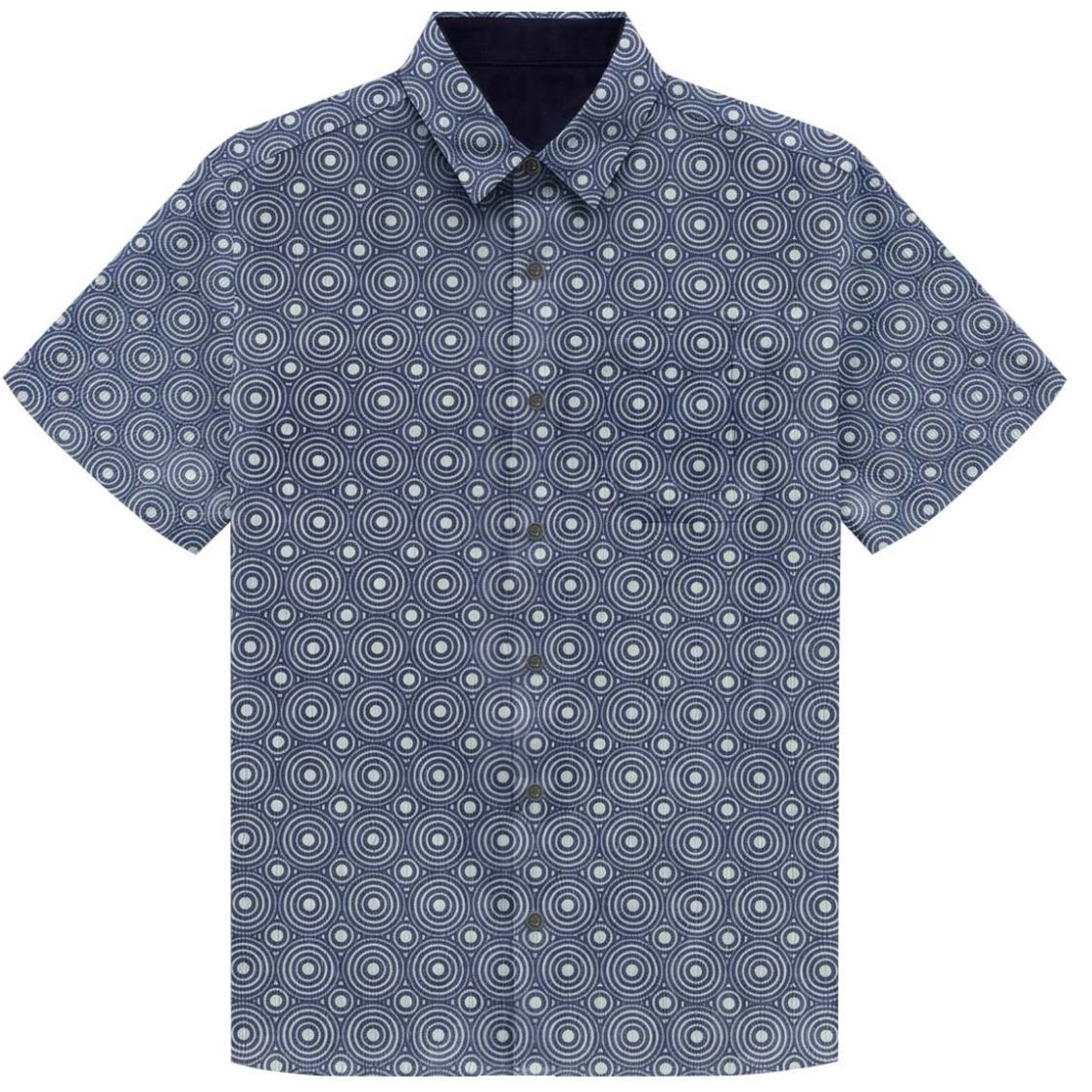 Camisa con Estampado Azul Combinado G Candila Manga Corta para Hombre Plus