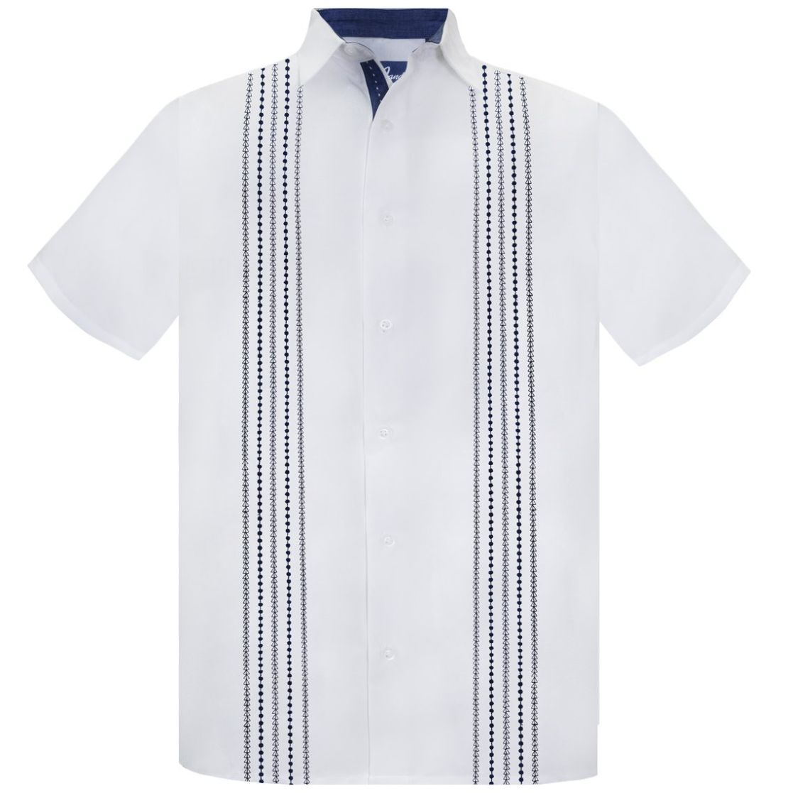 Guayabera con Bordado G Candila Blanco Manga Corta para Hombre Plus