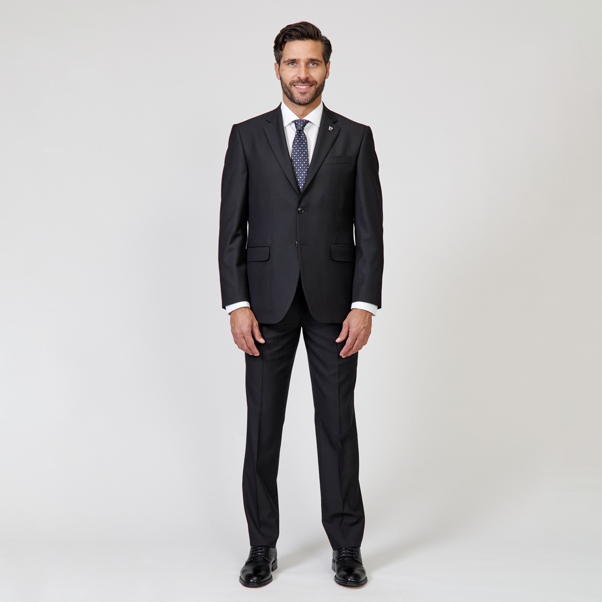Traje Regular Fit con Microdiseño Negro Pierre Cardin para Hombre