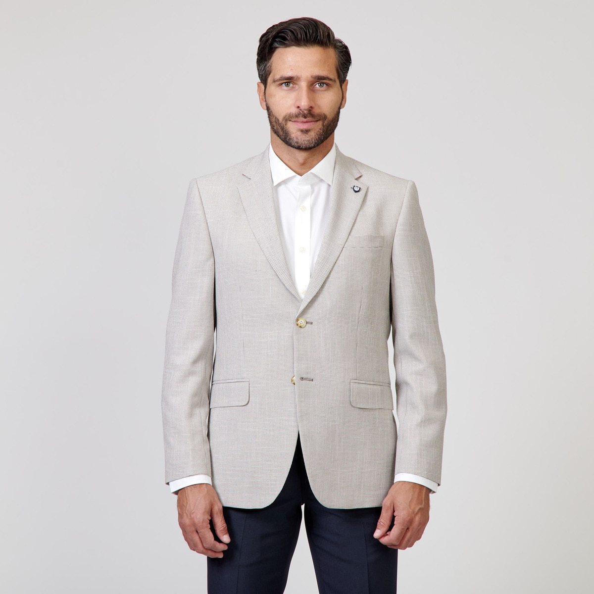 Saco Regular Fit Estampado Pata de Gallo Chaps Beige para Hombre