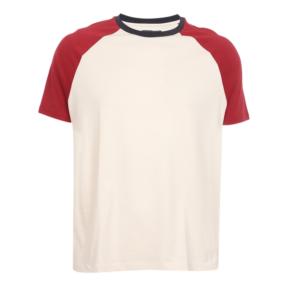 Playera Manga Ranglan Contraste Jeanious Cuello Redondo para Hombre Plus