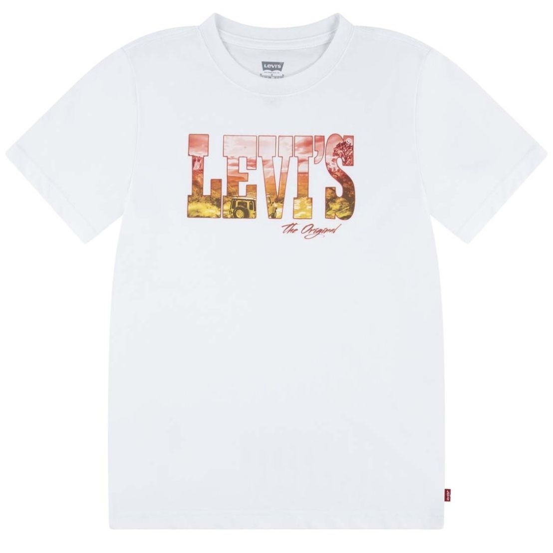Playera Manga Corta Blanca Estampada Levi's para Niño