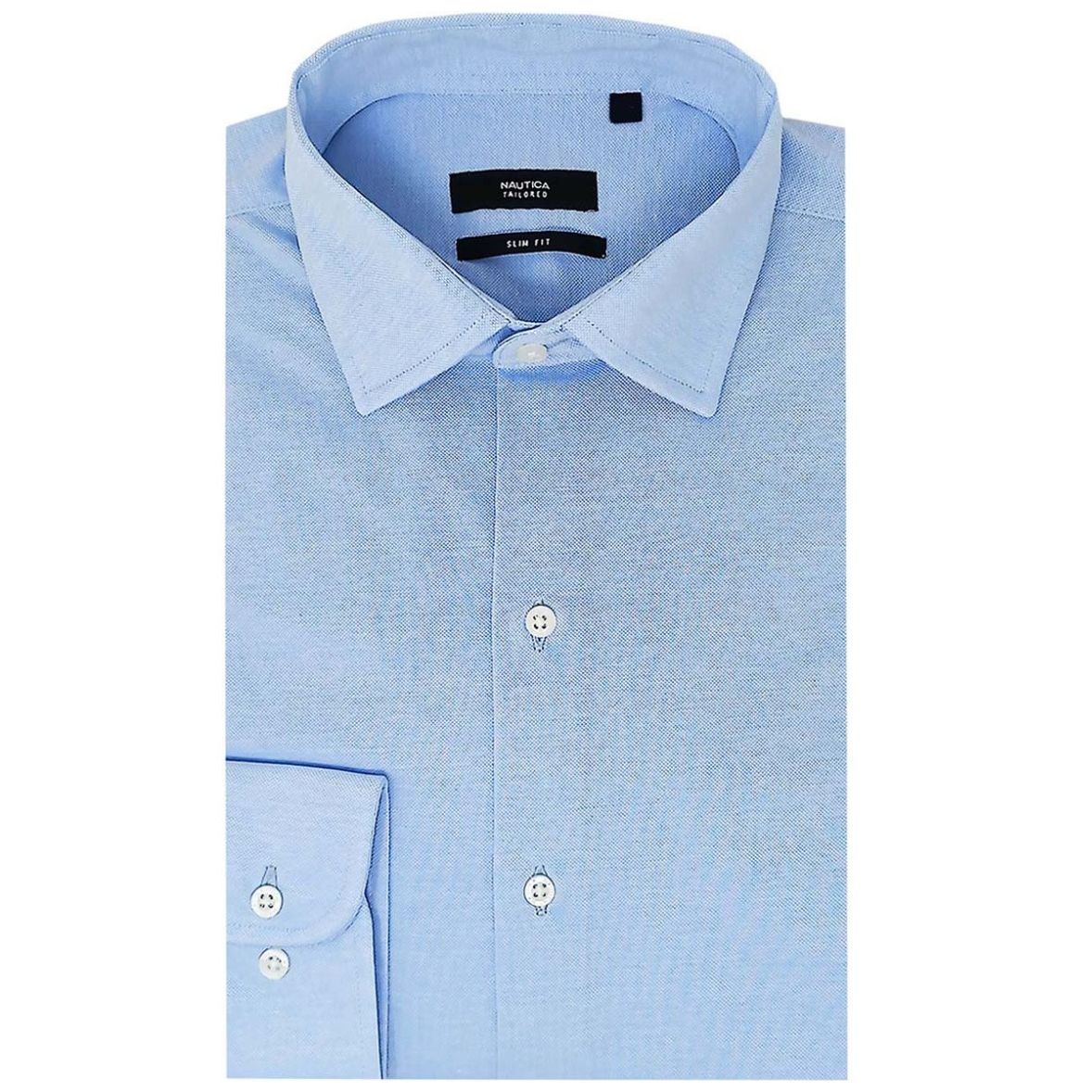 Camisa de Vestir Slim Fit Azul Nautica Manga Larga para Hombre