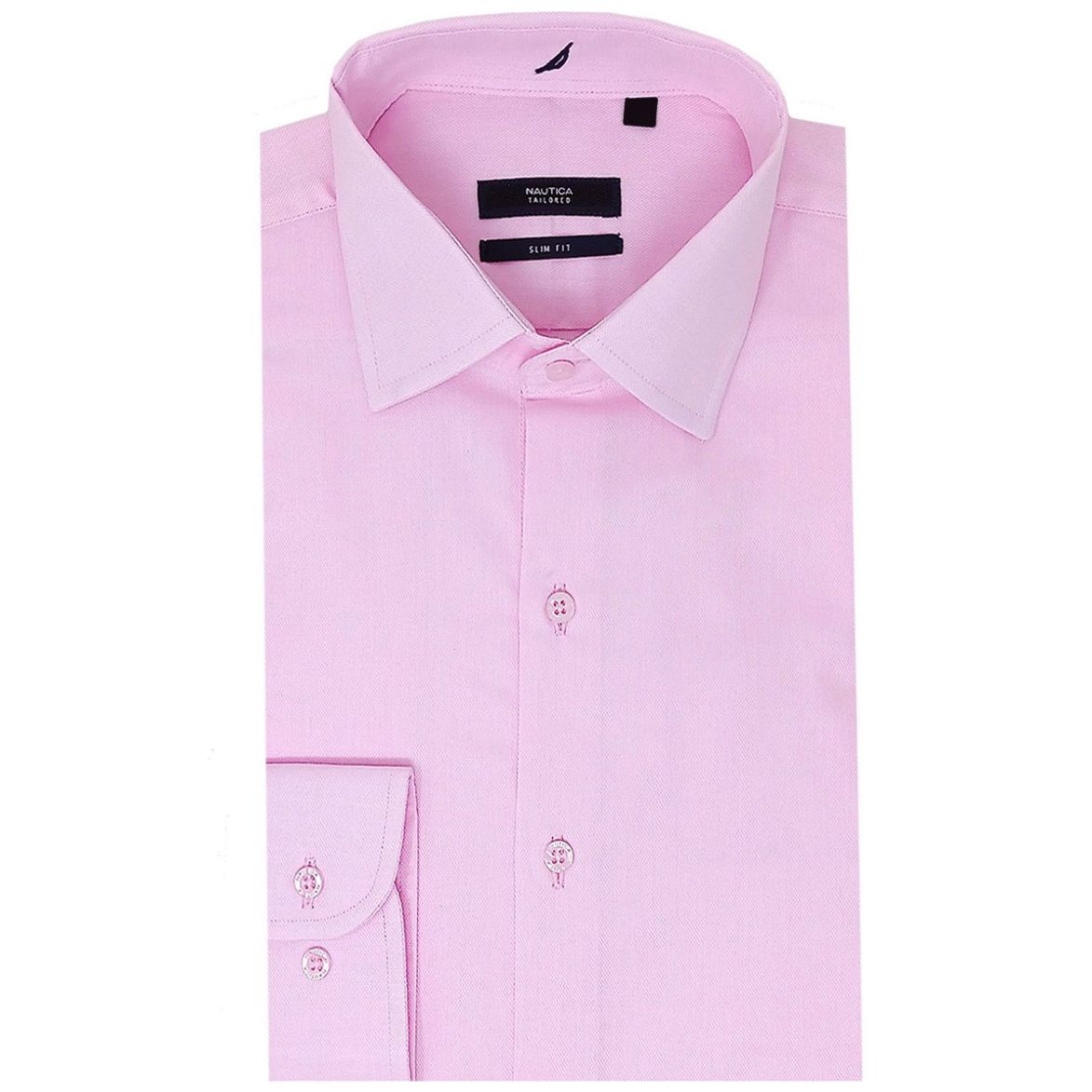 Camisa de Vestir Slim Fit Rosa Nautica Manga Larga para Hombre