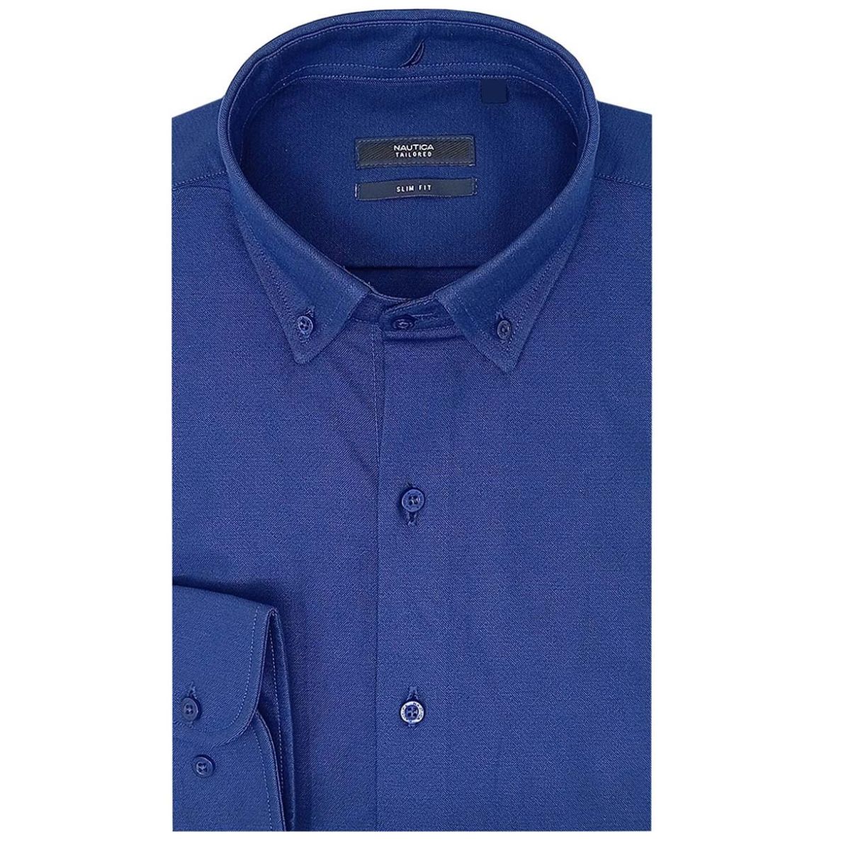 Camisa de Vestir Slim Fit Azul Nautica Manga Larga para Hombre