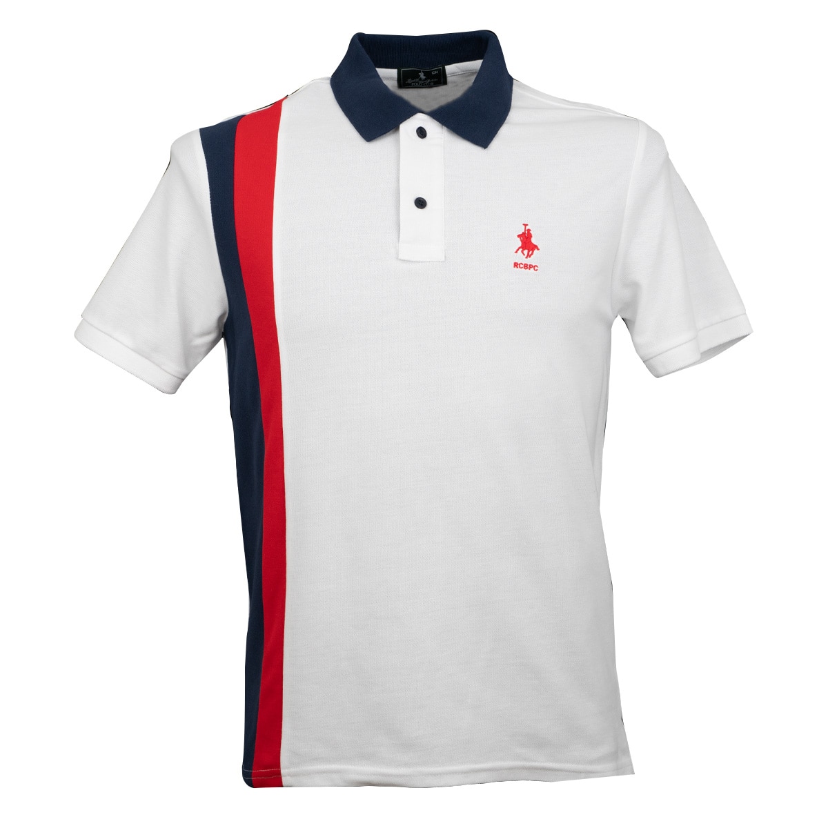 Playera Polo Diseño Contraste Manga Corta Polo Club Blanco Combinado para Hombre