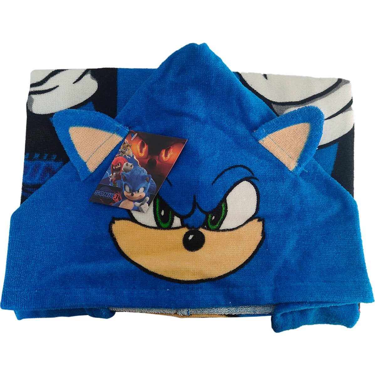 Toalla con Capucha Diseño Sonic para Niño