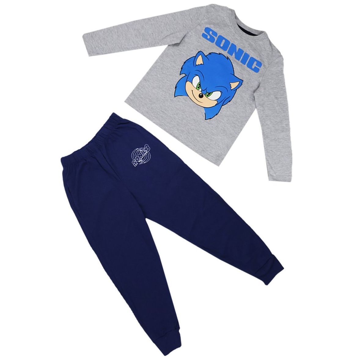 Pijama de Playera Manga Larga y Pantalón con Diseño Sonic para Niño