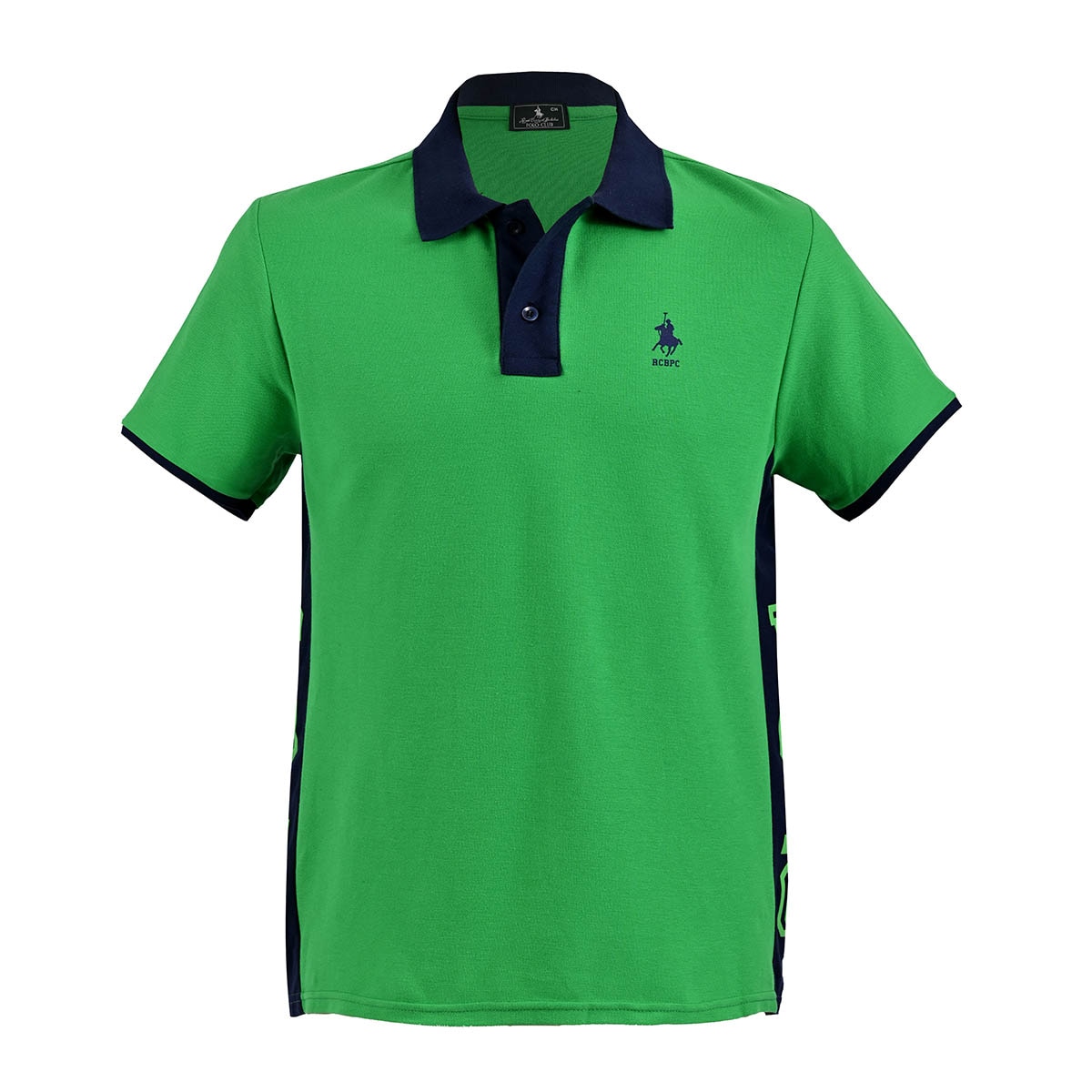Playera Polo Diseño Contraste Manga Corta Polo Club Verde Combinado para Hombre