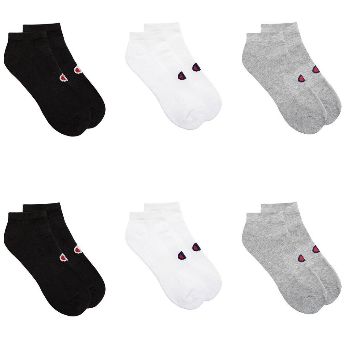 6 Pack Calcetas Tobilleras con Logo Champion para Hombre