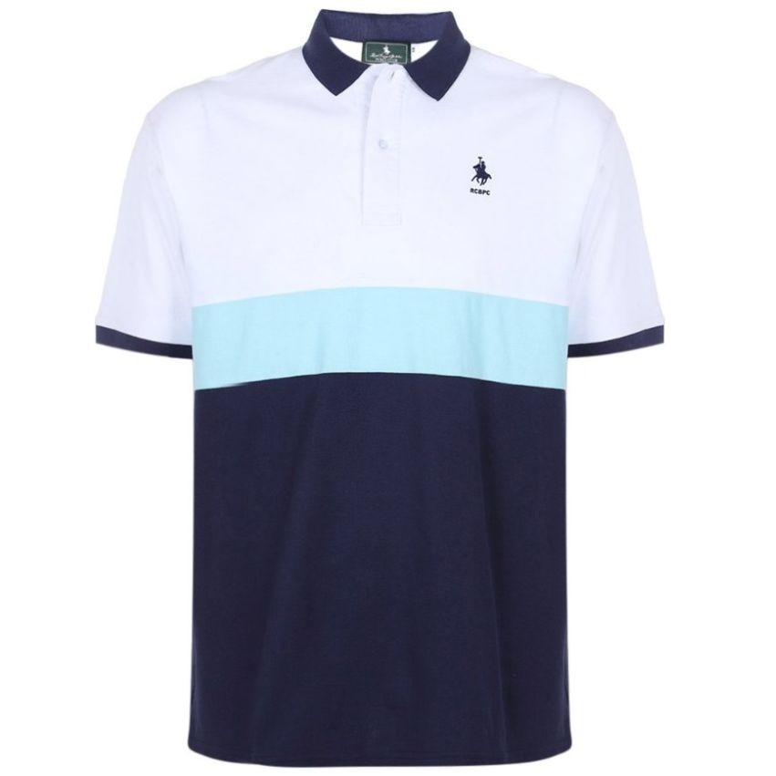 Playera Polo Manga Corta con Diseño Bloques Polo Club para Hombre Plus