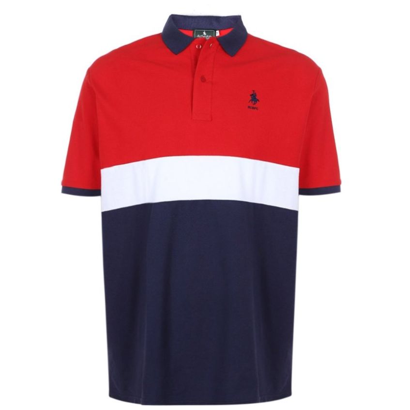 Playera Polo Manga Corta con Diseño Bloques Polo Club para Hombre Plus