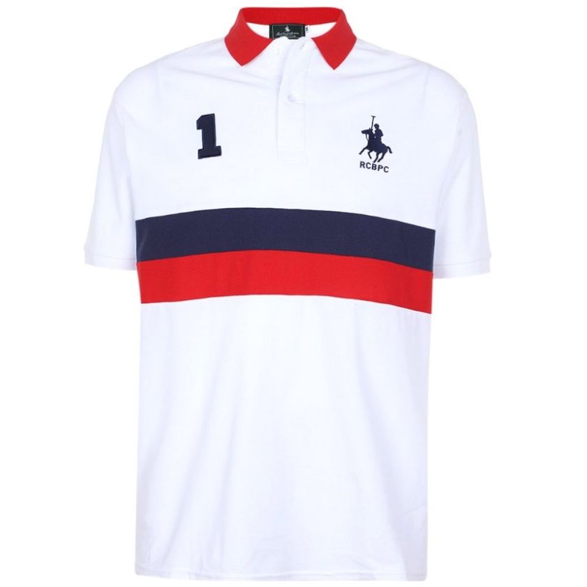 Playera Polo Manga Corta con Diseño Bloques Polo Club para Hombre Plus