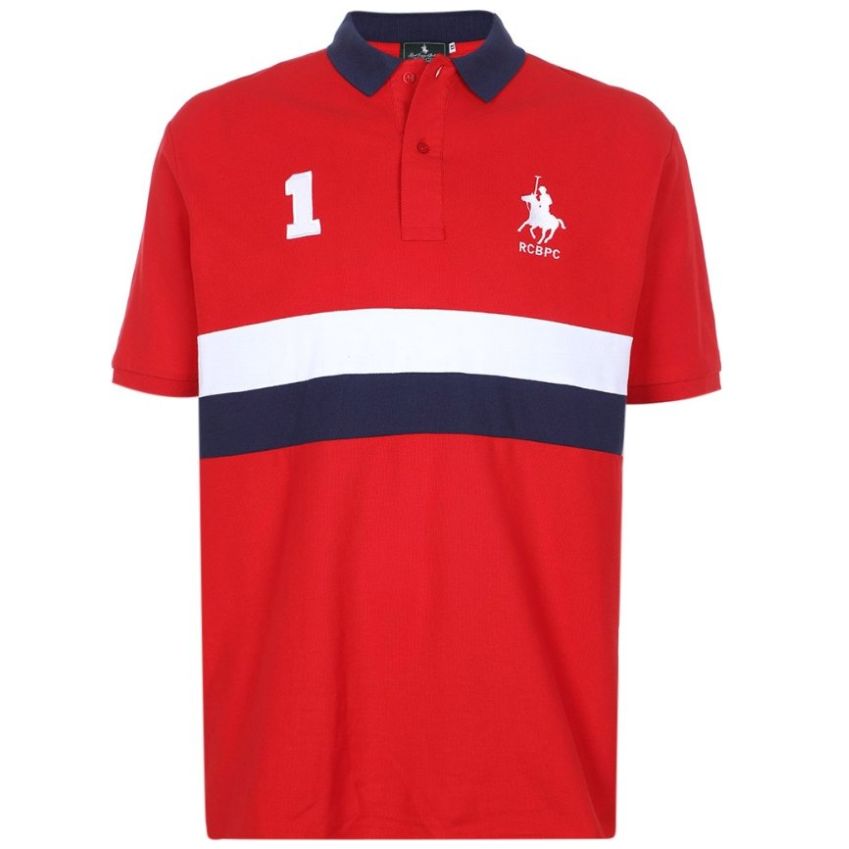 Playera Polo Manga Corta con Diseño Bloques Polo Club para Hombre Plus