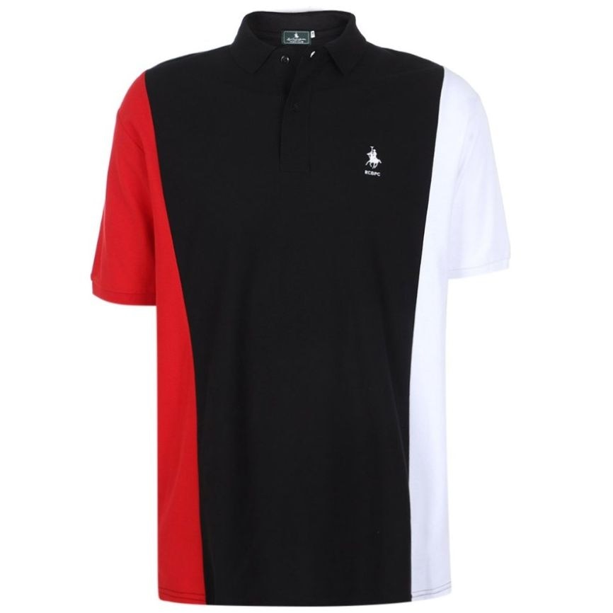 Playera Polo Manga Corta con Diseño Bloques Polo Club para Hombre Plus