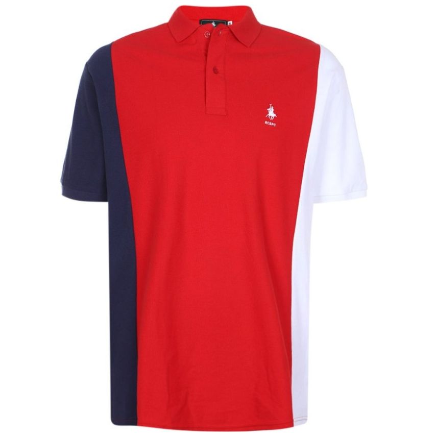 Playera Polo Manga Corta con Diseño Bloques Polo Club para Hombre Plus