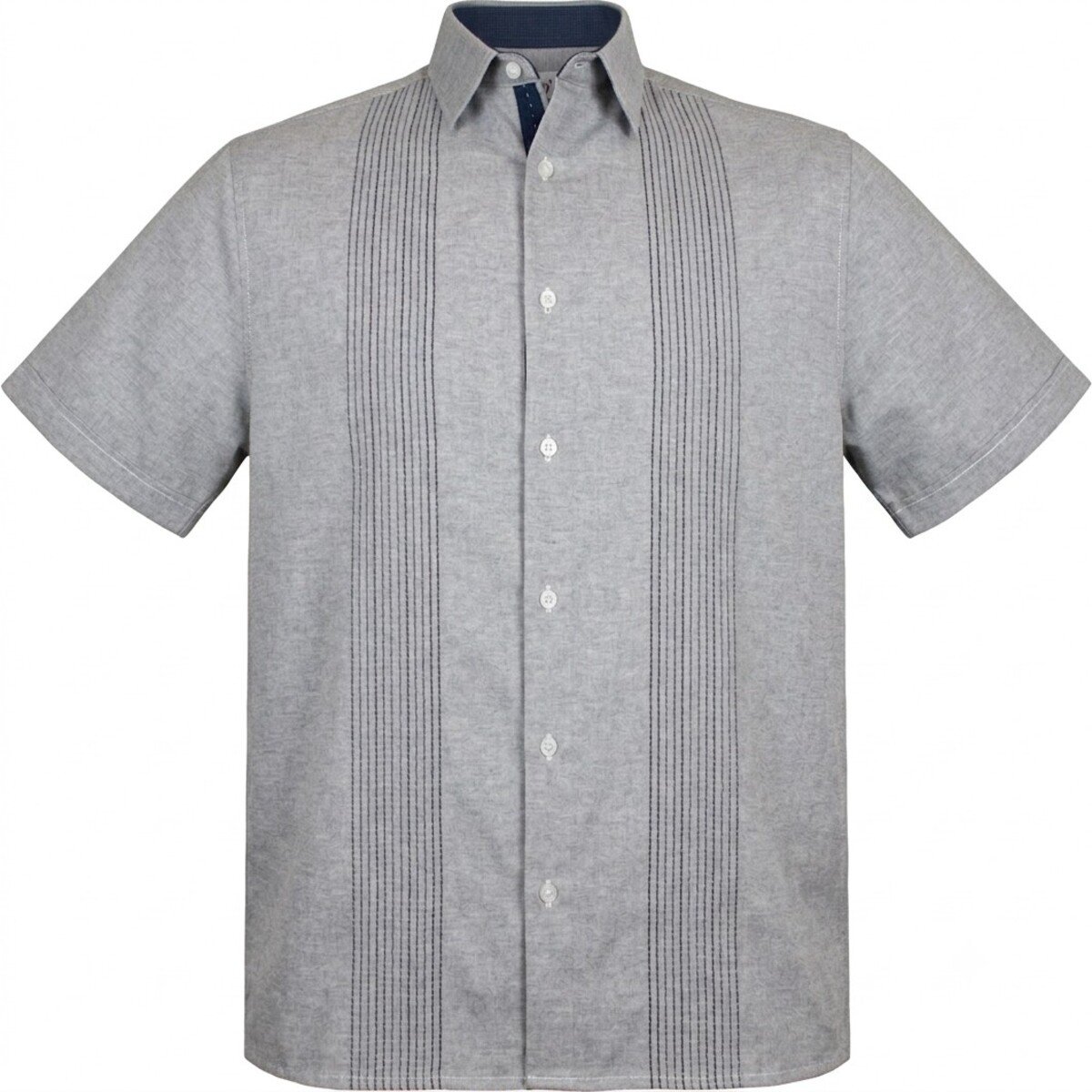 Camisa Regular Fit Malibú Gris G Candila Manga Corta para Hombre