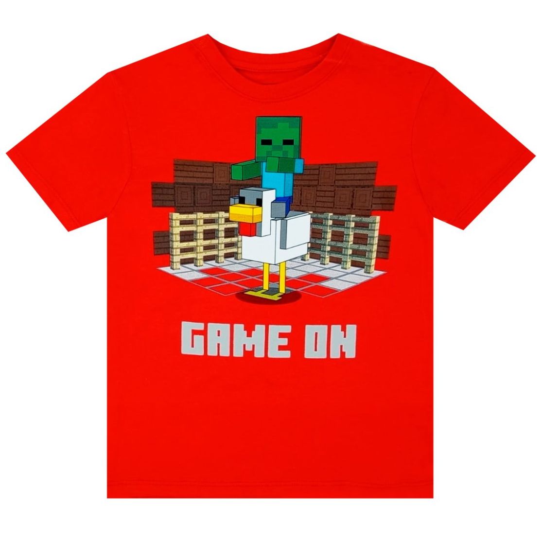 Playera Manga Corta con Diseño Minecraft para Niño