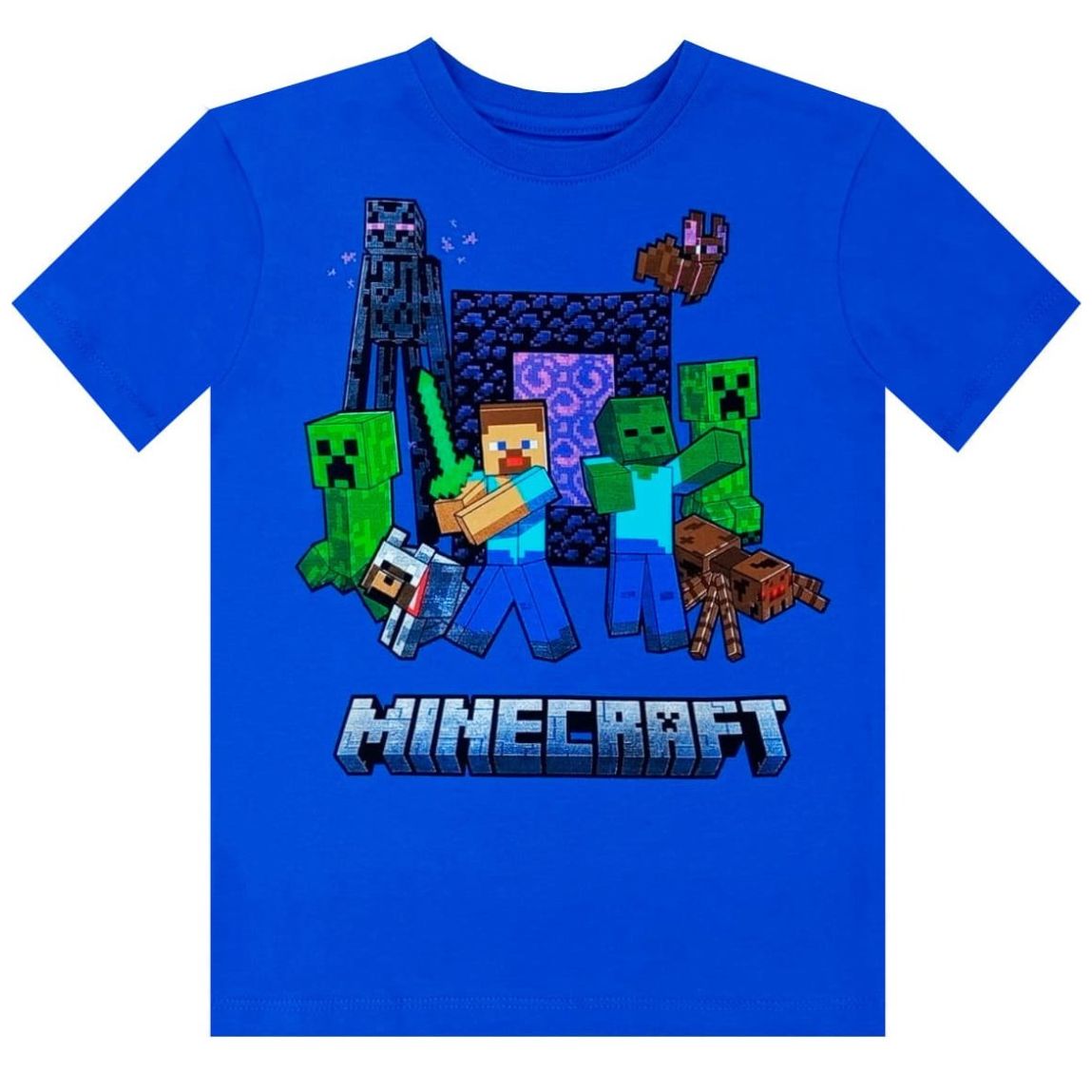 Playera Manga Corta con Diseño Minecraft para Niño