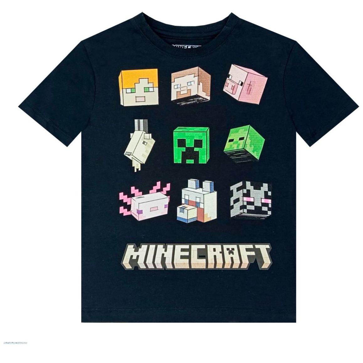 Playera Manga Corta con Diseño Minecraft para Niño