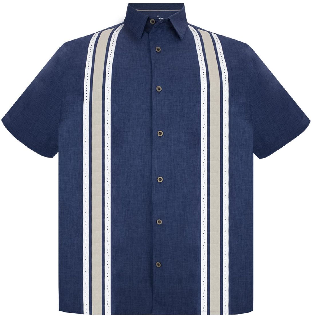 Camisa Regular Fit Malibú Azul Marino Cancumisa Manga Corta para Hombre