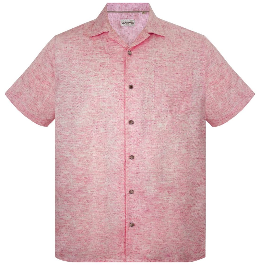Camisa Regular Fit Jaquard Rojo Cancumisa Manga Corta para Hombre