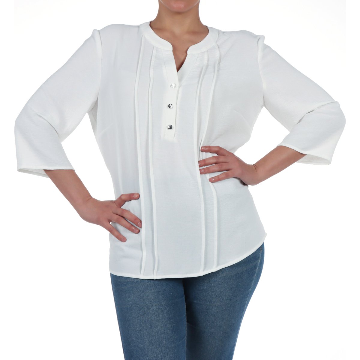 Blusa Lisa Manga 3/4 Casual Diva By Gamus para Mujer