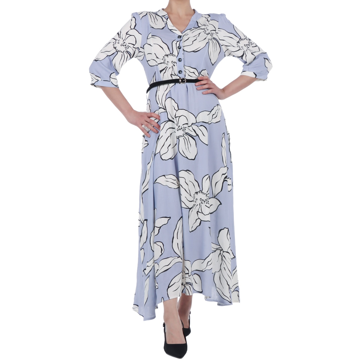 Vestido Largo Floral Casual Elegante Ann Miller para Mujer