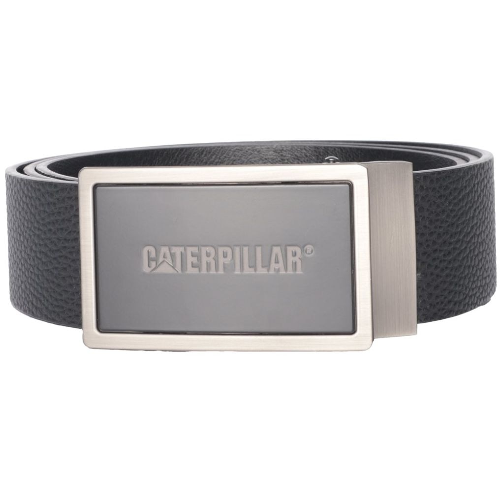 Cinturón en Cuero Regenerado Cat Negro-Plata para Hombre