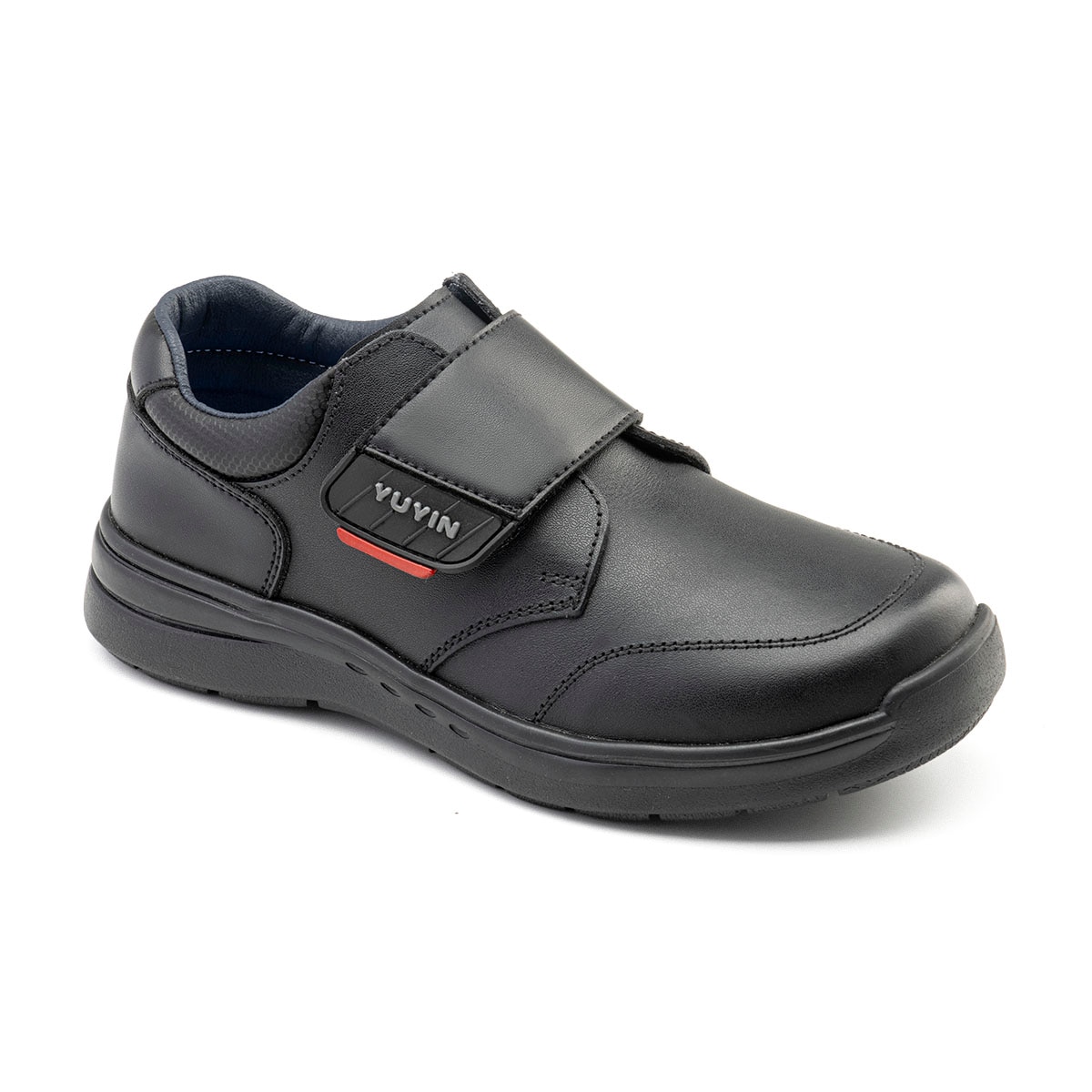 Zapato Escolar Yuyin Negro con Ajuste Velcro para Niño